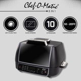 Horno, Grill y Freidora de aire 8 funciones en 1