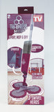 Triple microfiber mop with rotating spray heads and extendable arm