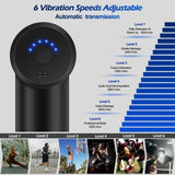 Mini pistola de massagem com botão e 4 cabeças.