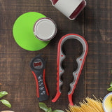 Abridor de frascos e tampas com apoio para os dedos, ideal para idosos com pouca força nas mãos, abre-cápsulas multifuncional 4 em 1. 