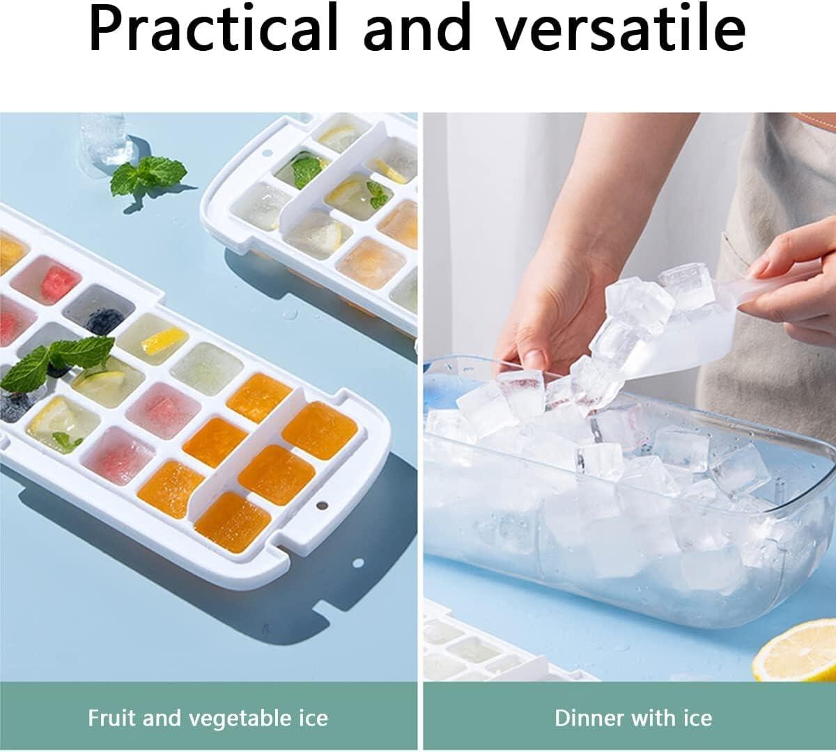 Máquina para hacer cubitos de hielo 2 en 1 con bandeja y tapa