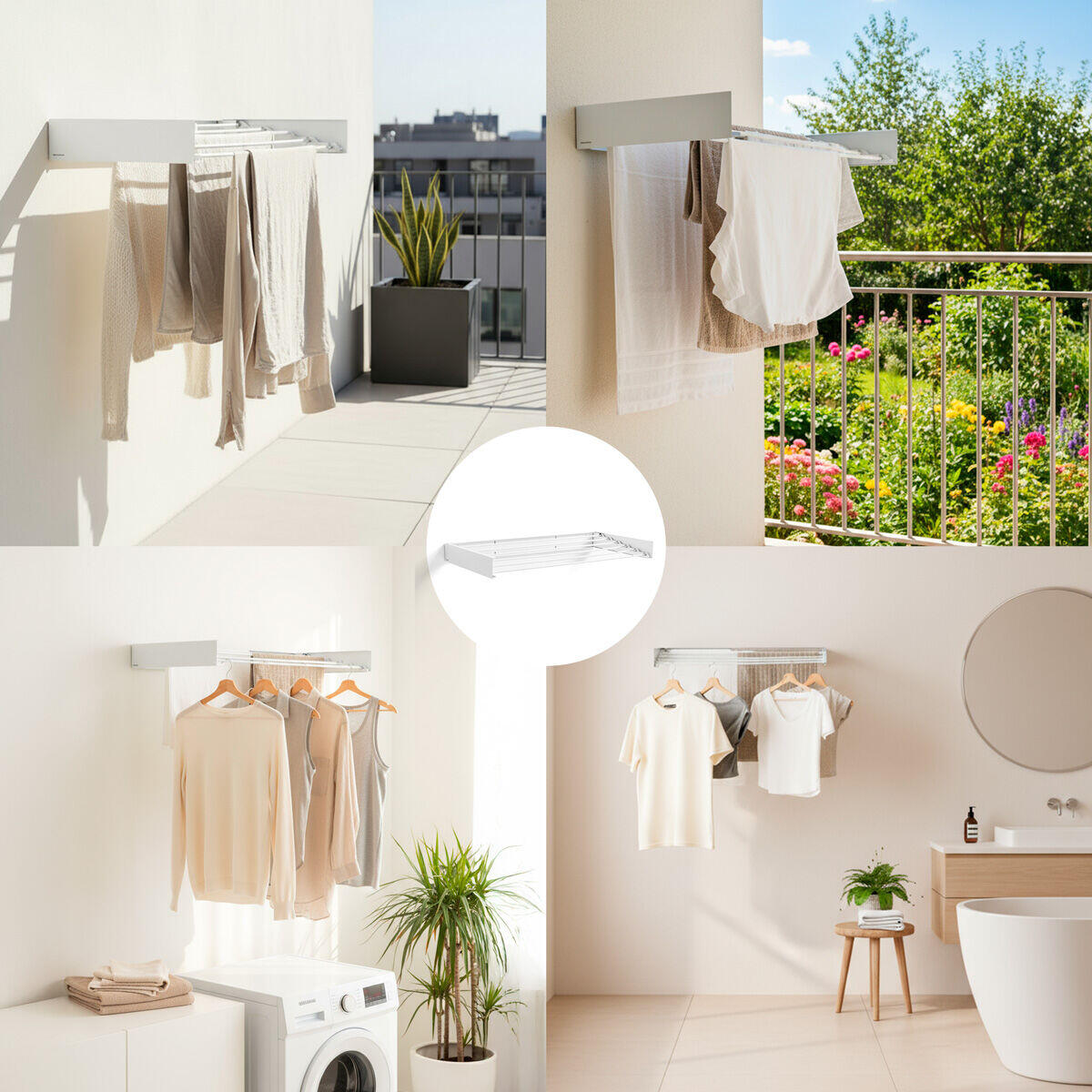 Estendal de parede dobrável, extensível e retrátil InnovaGoods Dryva 100