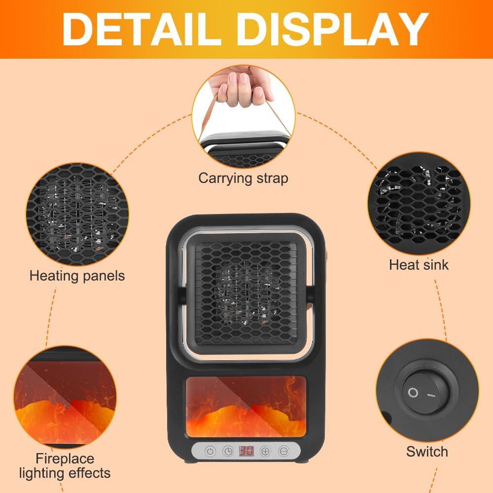 Mini Calefactor Eléctrico Portátil con Control Remoto – Calor Rápido y Seguro