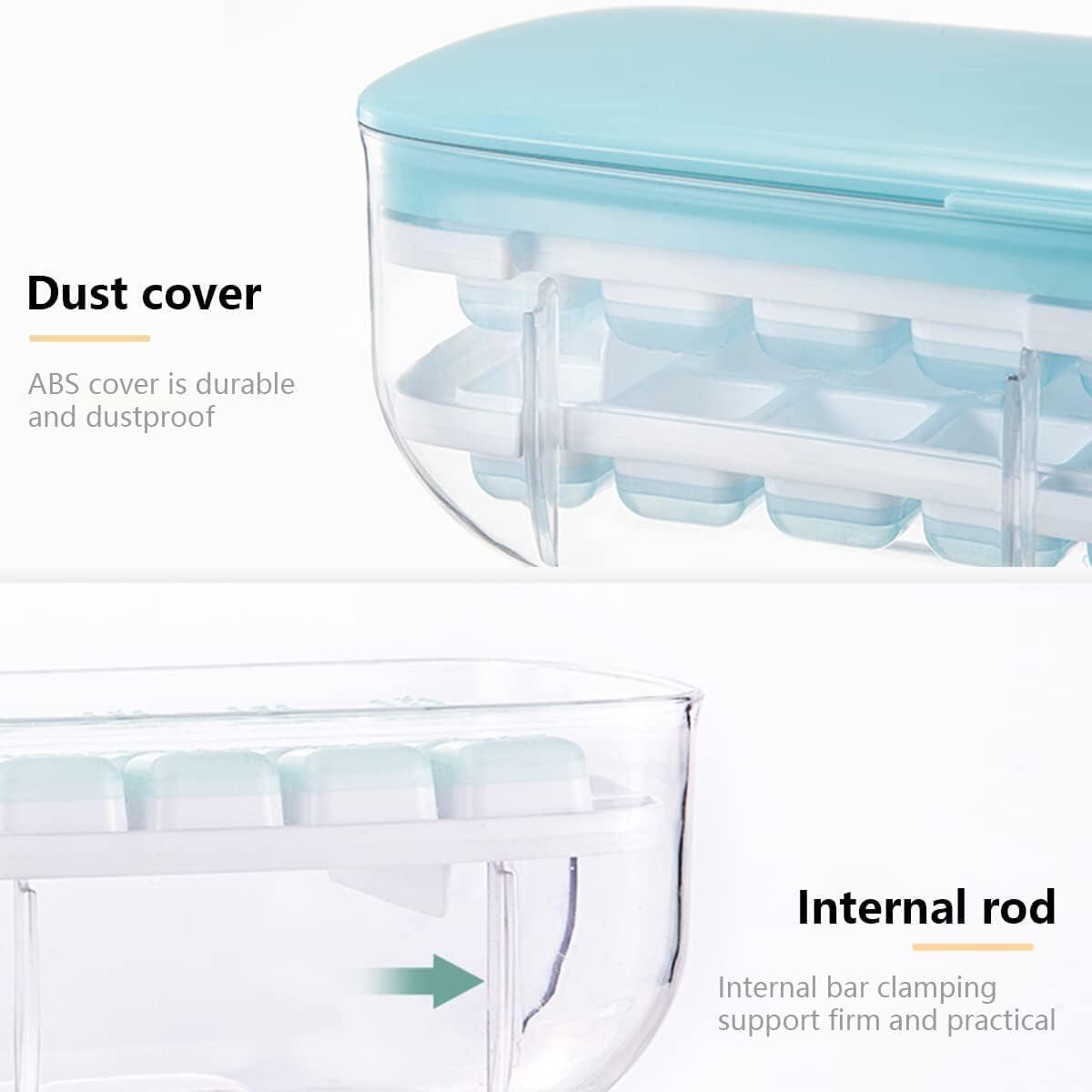 Máquina para hacer cubitos de hielo 2 en 1 con bandeja y tapa