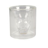 Juego de 3 vasos de chupito de cristal en forma de calavera en 3D de 130 ml