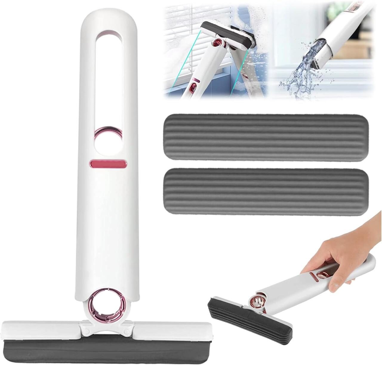 Mini esfregona de mesa para limpeza de azulejos e paredes, com sistema de torção automática.