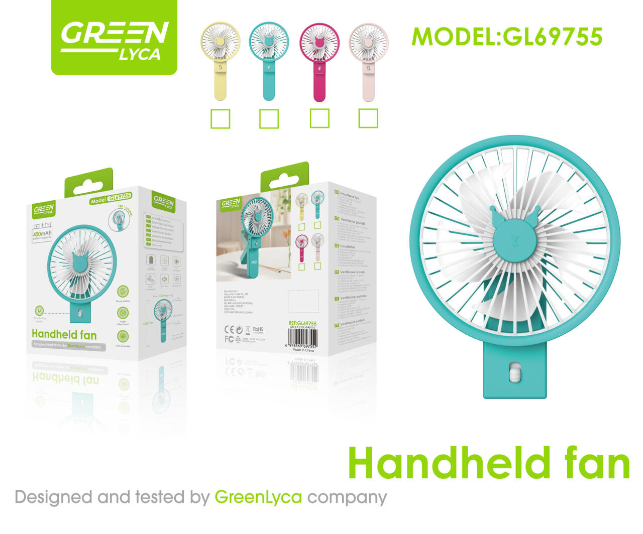 Ventilador 2 en 1 LIQUIDACION- portable de mano y de escritorio