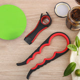 Abridor de frascos e tampas com apoio para os dedos, ideal para idosos com pouca força nas mãos, abre-cápsulas multifuncional 4 em 1. 