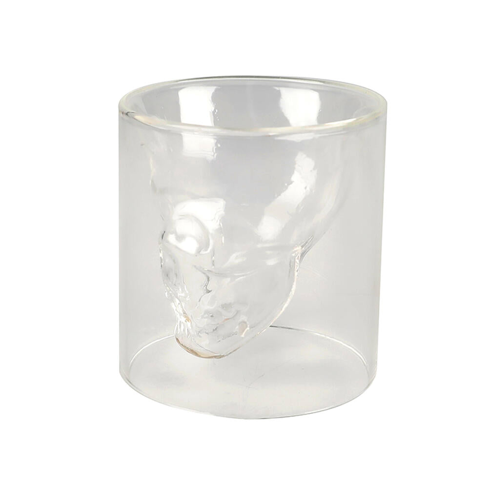 Juego de 3 vasos de chupito de cristal en forma de calavera en 3D de 130 ml