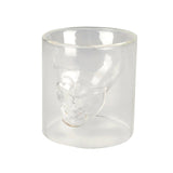Juego de 3 vasos de chupito de cristal en forma de calavera en 3D de 130 ml