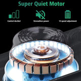 Mini pistola de massagem com botão e 4 cabeças.